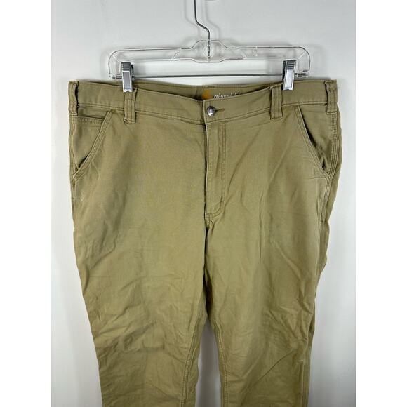 Carhartt Rugged Flex Loose Fit Canvas Work Pant Tan Size 38x34 - Picture 8 of 12